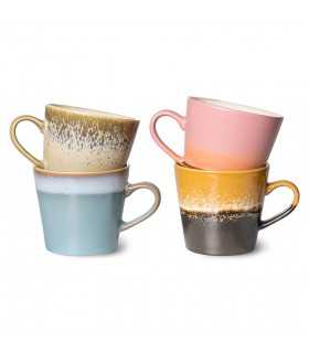 Ceramic 70's Cappuccino mugs set of 4 ACE7049