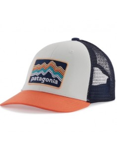 Kids Trucker Hat P6 Logo Ridge Rise Stripe: coho coral